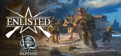 Enlisted official Steam header artwork showing WWII soldiers in combat