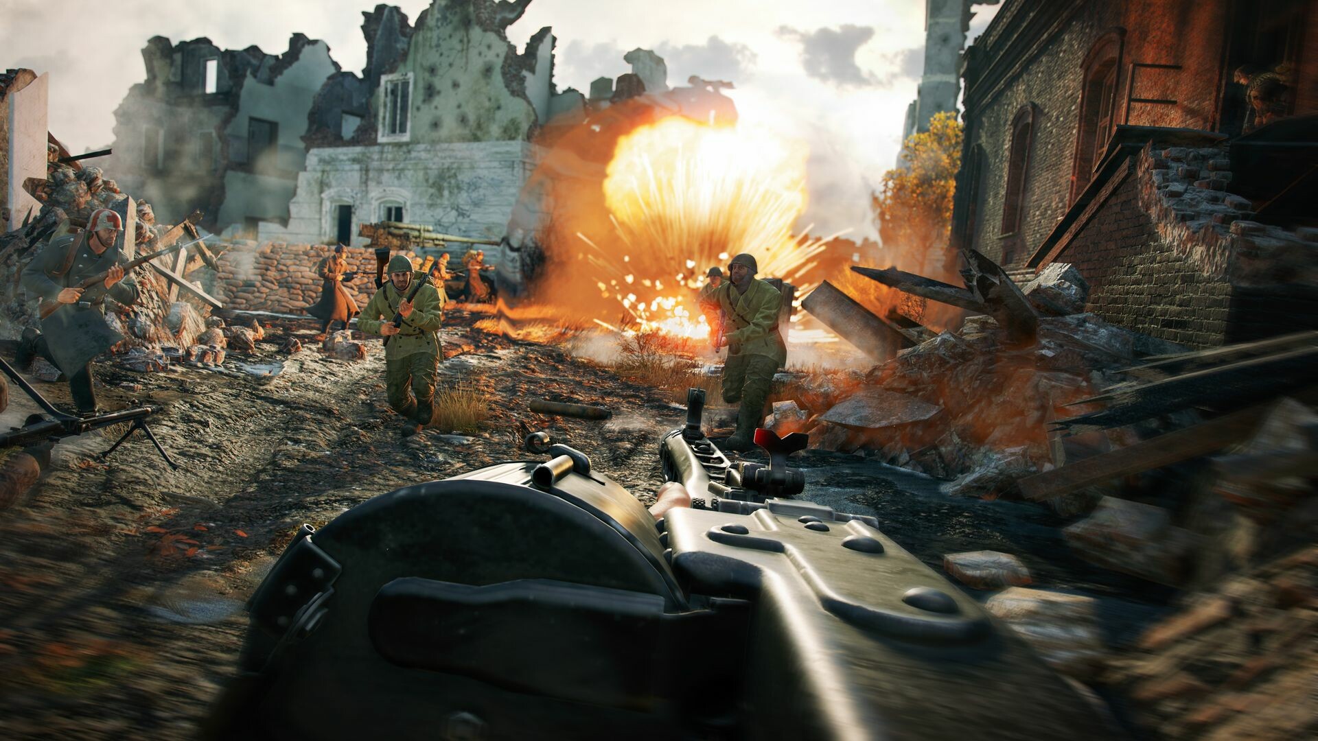 Enlisted gameplay screenshot of a World War II infantry battle