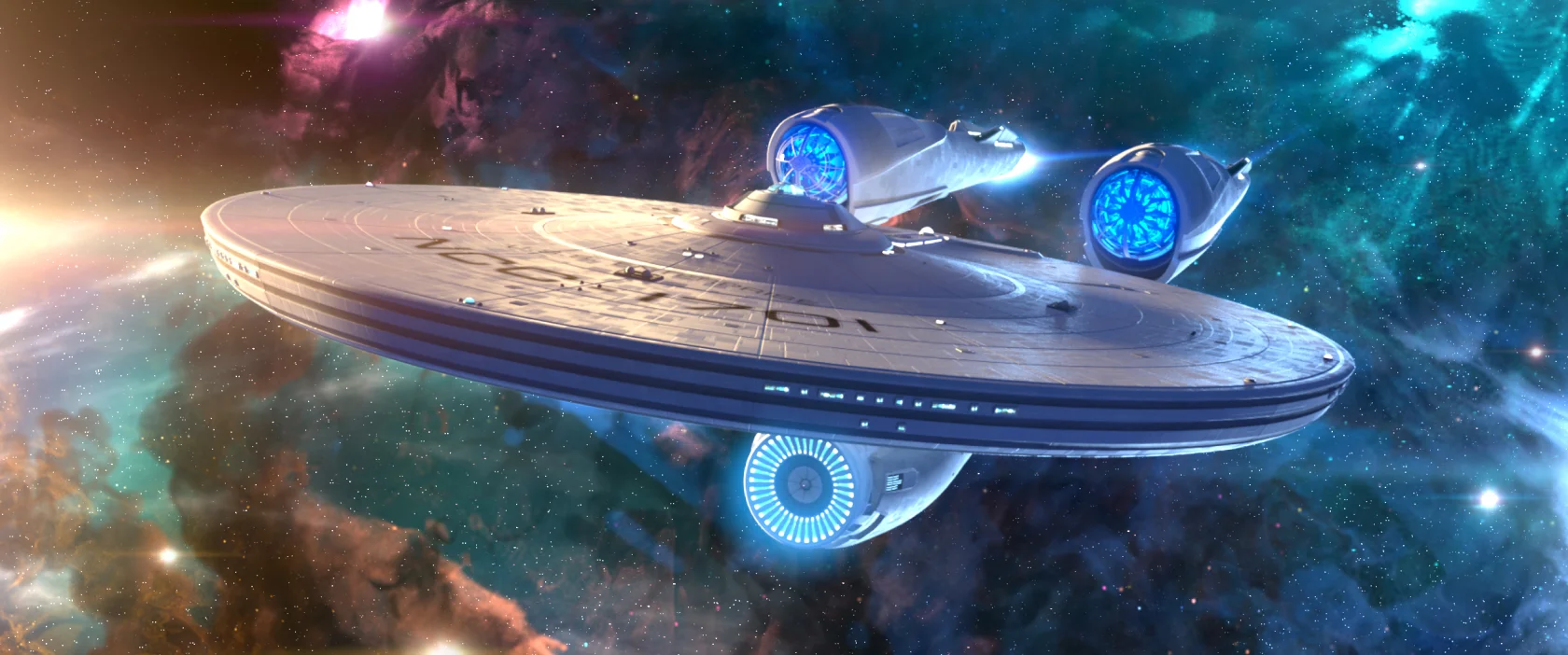 Star Trek Fleet Command official key art depicting the USS Enterprise starship